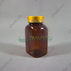 Lọ pet dược dược nắp vàng 2 vạch giá tốt.