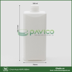 Chai nhựa HDPE vuông 500ml