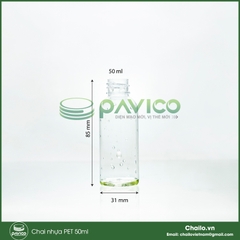 Chai nhựa pet trong 50ml cổ chai 20mm