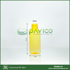 Chai nhựa pet vàng trong 50ml
