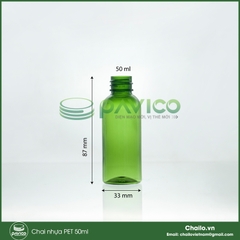 Chai nhựa pet xanh lá 50ml