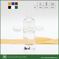 Vỏ chai nhựa pet 100ml đa dạng màu sắc