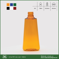 Chai nhựa PET da cam 150ml nắp bơm kem