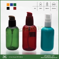Chai nhựa pet 80ml đầu nắp bơm kem