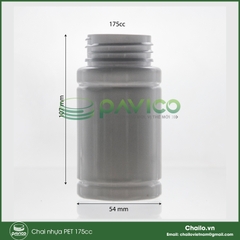Vỏ chai lọ đựng dược phẩm thuốc viên 175cc nhựa pet