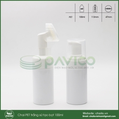 Chai PET tạo bọt trắng sứ 100ml