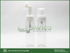 Chai tạo bọt nhựa pet trong 200ml nắp bơm tạo bọt