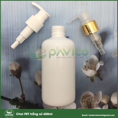 Vỏ chai nhựa pet trắng sứ 450ml