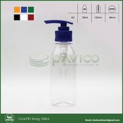 Vỏ chai nhựa trắng sứ 150ml 47x130mm