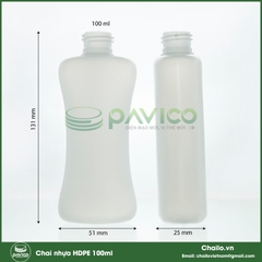 Chai HDPE 100ml eo hai bên