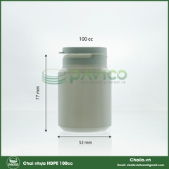 Chai HDPE nắp xé 100cc