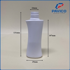 HE100-Chai HDPE eo lệch 100ml-24mm
