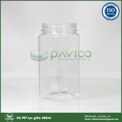 Hũ nhựa pet lục giác thể tích 450ml
