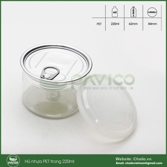 Hũ đựng thực phẩm đồ khô nắp nhôm xé 220ml