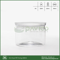 Hũ đựng thực phẩm đồ khô nắp nhôm xé 220ml