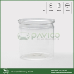 Hũ nhựa đựng thực phẩm đồ khô 370ml nắp xé
