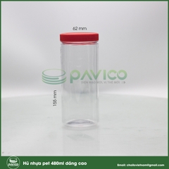 Hũ nhựa pet dáng cao thể tích 480ml