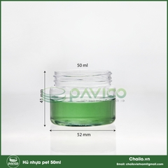 Hũ nhựa pet trong 50ml nắp nhôm