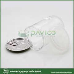 Hũ nhựa pet đựng thực phẩm đồ khô 600ml
