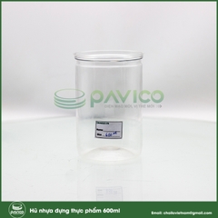 Hũ nhựa pet đựng thực phẩm đồ khô 600ml