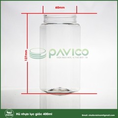 Hũ nhựa pet lục giác 400ml