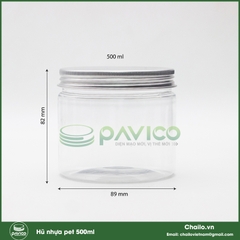 Hũ nhựa pet 500ml nhựa trắng sứ nắp vặn