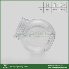 Hũ nghiêng 220ml nhựa pet trong