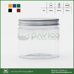Hũ nhựa pet 500ml nhựa trắng sứ nắp vặn