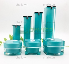 Bộ chai lọ hũ mỹ phẩm xanh ngọc bích AC-43