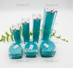 Bộ chai lọ hũ mỹ phẩm xanh ngọc bích AC-43