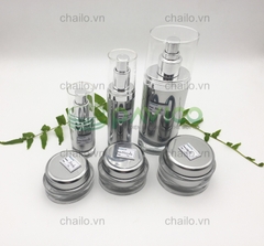 Bộ chai lọ hũ đựng kem mỹ phẩm màu bạc AC-57