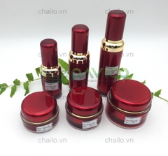 Bộ chai lọ hũ đựng kem mỹ phẩm đỏ mận AC-58