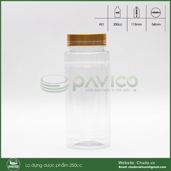Lọ dược phẩm thuốc viên 250cc dáng cao