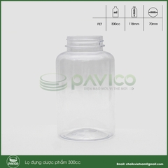 Vỏ chai PET dược phẩm 300cc nhựa trong