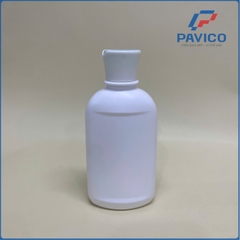 Bộ chai HDPE 300ml nắp bật trắng xanh