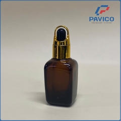 Chai tinh dầu vuông - NÂU - 35ML