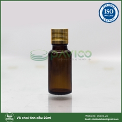 Vỏ lọ thủy tinh đựng tinh dầu nâu 20ml