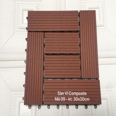 Vỉ nhựa composite ốp sàn ban công màu nâu đỏ 6 nan