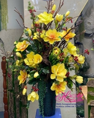 Bình hoa mộc lan cổ màu vàng