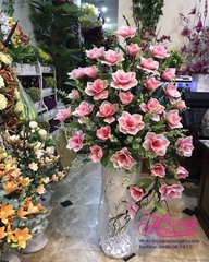 Hoa giả cao cấp-Bình  hoa mộc lan cao su