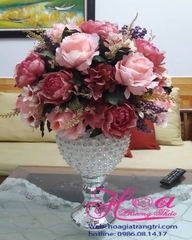 Hoa hồng đa màu sắc - Hoa lụa HCB180
