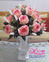 bình hoa hồng - Hoa giả HCB203
