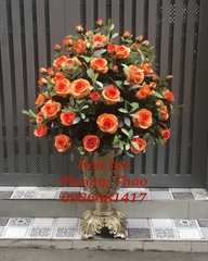 Hoa giả-Bình hoa hồng trang trí