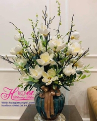Hoa giả -Bình mộc lan xốp trắng