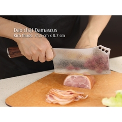 Dao chặt Damascus cán bằng gỗ DK-C18
