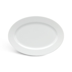 Đĩa oval Jasmine - trắng 28cm