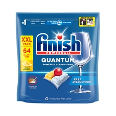 Viên rửa bát  FINISH QUANTUM ALL IN 1 hương chanh 64v