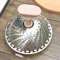 Vỉ hấp inox 304 có tay cầm chống nóng Mirai - 22cm
