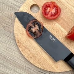 Dao thái inox phủ chống dính nguyên khối Santoku Mirai 30cm-16.5cm