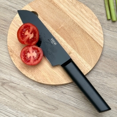 Dao thái inox phủ chống dính nguyên khối Santoku Mirai 30cm-16.5cm